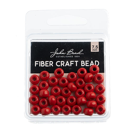 Fiber Craft Beads 18g/0.7mm Opaque Medium Red image