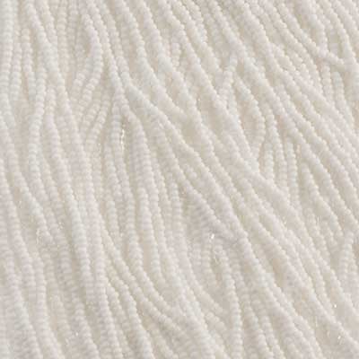 Czech Seed Bead 10/0 Opaque White Strung image