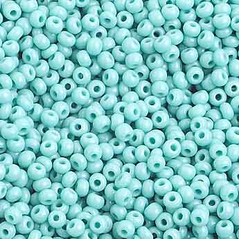 Czech Seed Bead 10/0 Opaque Turquoise Strung image