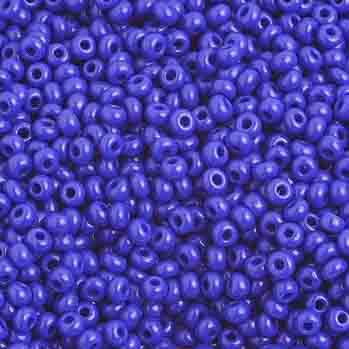 Czech Seed Bead 10/0 Opaque Royal Blue Strung image