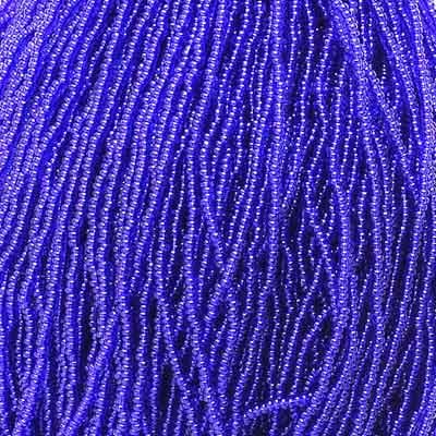 Czech Seed Bead 10/0 Transparent Royal Blue Strung image
