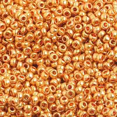 Czech Seed Bead 10/0 Metallic Gold Strung image