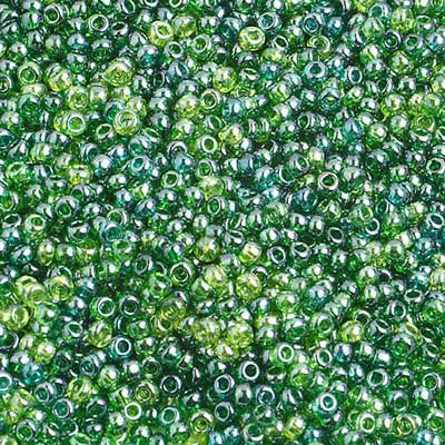 Czech Seed Bead 10/0 Mix Seagreen Luster Strung image