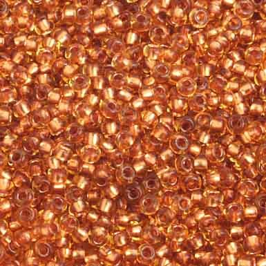 Czech Seed Bead 10/0 Topaz/Copperline Strung image