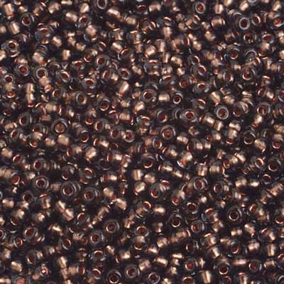 Czech Seed Bead 10/0 Black Diamond/Copperline Strung image