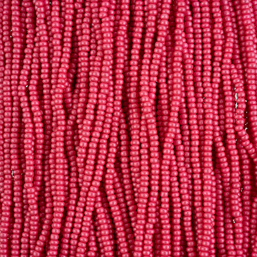 Czech Seed Beads 10/0 PermaLux Dyed Chalk Fuchsia Strung image