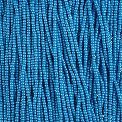Czech Seed Beads 10/0 PermaLux Dyed Chalk Dark Turquoise Strung image