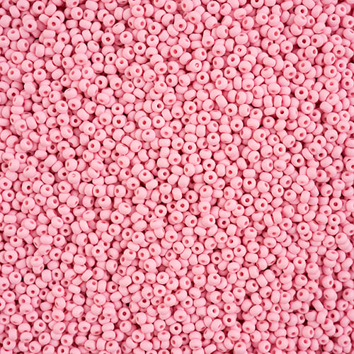 Czech Seed Beads 10/0 PermaLux Dyed Chalk Light Pink Matt image