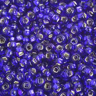 Czech Seed Bead 8/0 S/L Royal Blue Strung image
