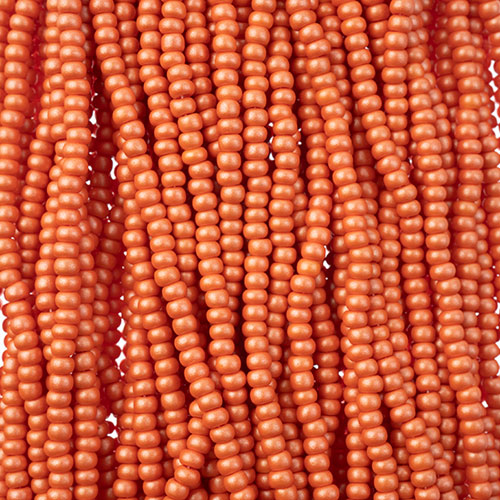 Czech Seed Beads 8/0 Permalux Dyed Chalk Orange Strung image