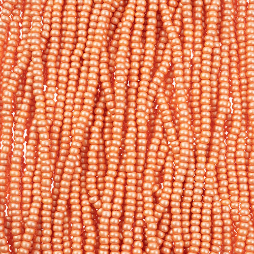 Czech Seed Beads 8/0 Permalux Dyed Chalk Apricot Strung image
