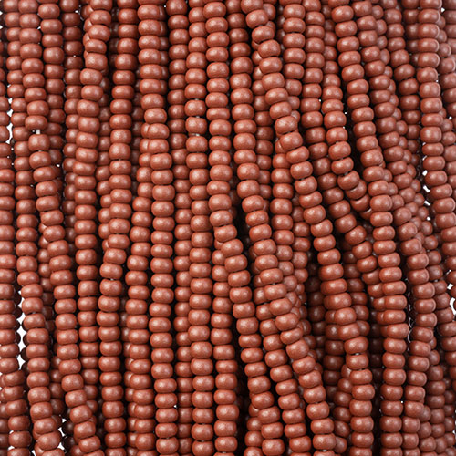 Czech Seed Beads 8/0 Permalux Dyed Chalk Brown Strung image