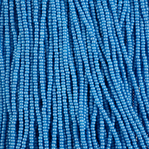 Czech Seed Beads 8/0 Permalux Dyed Chalk Light Blue Strung image