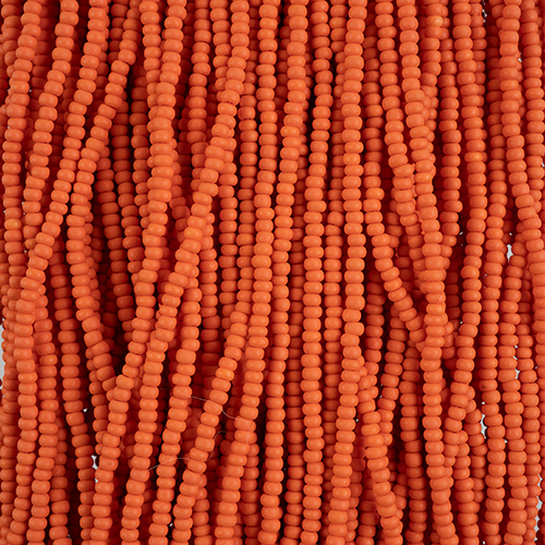 Czech Seed Beads 8/0 Permalux Dyed Chalk Orange Matt Strung image