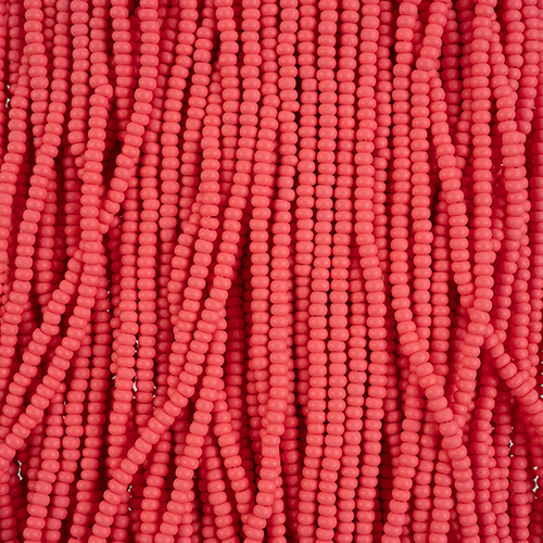 Czech Seed Beads 8/0 Permalux Dyed Chalk Red Matt Strung image