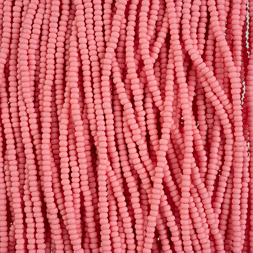 Czech Seed Beads 8/0 Permalux Dyed Chalk Pink Matt Strung image