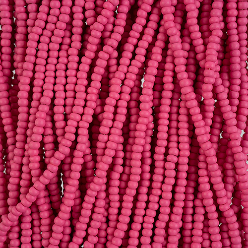 Czech Seed Beads 8/0 Permalux Dyed Chalk Fuchsia Matt Strung image