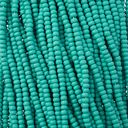 Czech Seed Beads 8/0 Permalux Dyed Chalk Sea Green Matt Strung image