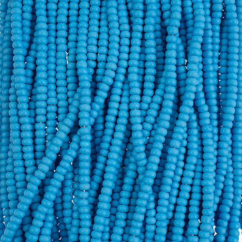 Czech Seed Beads 8/0 Permalux Dyed Chalk Dark Turquoise Matt Strung image