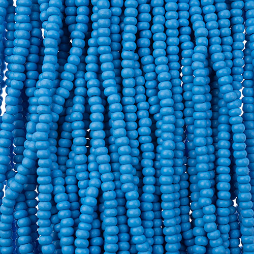 Czech Seed Beads 8/0 Permalux Dyed Chalk Light Blue Matt Strung image