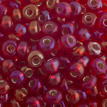 Czech Seed Beads 2/0 S/L Transparent Light Red AB image