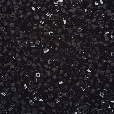 Czech Seed Beads 10/0 2Cut Opaque Black image