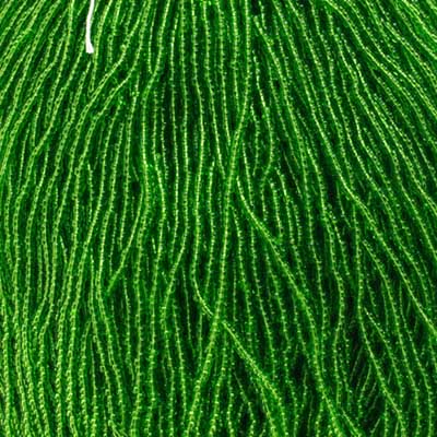 Czech Seed Bead 11/0 Transparent Chartreuse Strung image