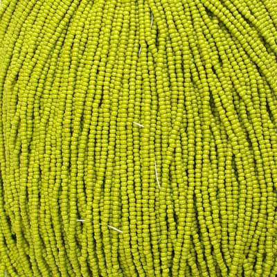 Czech Seed Bead 11/0 Opaque Light Green Strung image