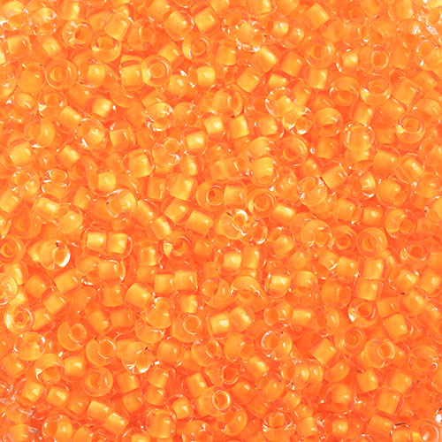 Czech Seed Bead 11/0 Vial Crystal C/L Neon Orange apx23g image