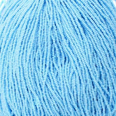Czech Seed Bead 11/0 Opaque Light Blue Strung image