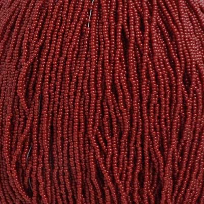 Czech Seed Bead 11/0 Opaque Cranberry Red Strung image
