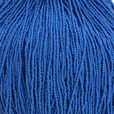 Czech Seed Bead 11/0 Opaque Medium Blue Strung image