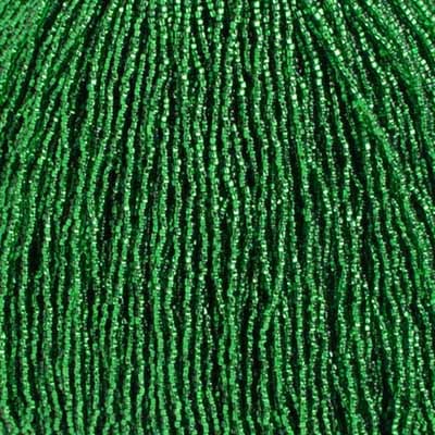 Czech Seed Bead 11/0 S/L Medium Green Strung square hole image