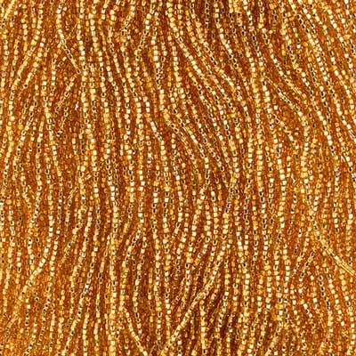 Czech Seed Bead 11/0 S/L Gold Strung square hole image