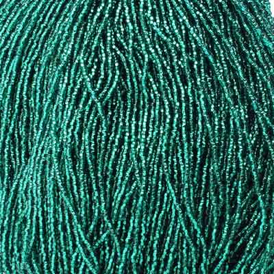 Czech Seed Bead 11/0 S/L Teal Green Strung square hole image