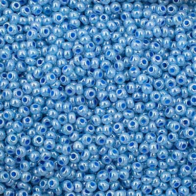 Czech Seed Bead 11/0 Vial Opaque Pale Blue Dyed Pearl apx23g image