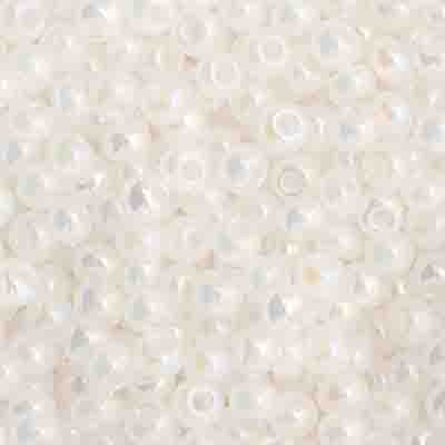 Czech Seed Bead 11/0 Vial Opaque White AB apx24g image