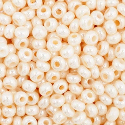 Czech Seed Bead 11/0 Vial Opaque Eggshell Pearl apx23g image