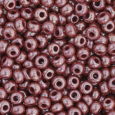 Czech Seed Bead 11/0 Vial Opaque Brown Luster apx24g image