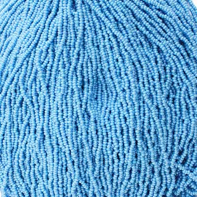 Czech Seed Bead 11/0 Opaque Blue Luster Strung image