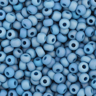 Czech Seed Bead 11/0 Opaque Medium Blue AB Matt image