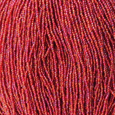 Czech Seed Bead 11/0 S/L Red Rainbow Strung image