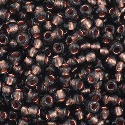 Czech Seed Bead 11/0 Transparent Grey Copperlined image