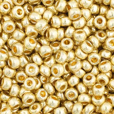 Czech Seed Bead 11/0 Vial Metallic Light Gold SOLGEL apx23g image