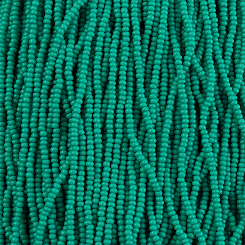 Czech Seed Beads 11/0 Terra Intensive Dark Green Matt Strung image