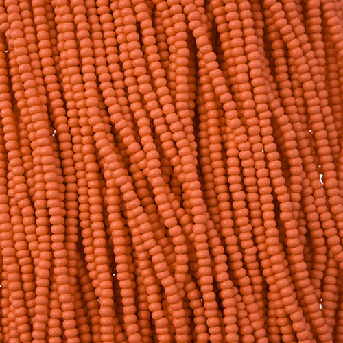 Czech Seed Beads 11/0 PermaLux Dyed Chalk Orange Matt Strung image