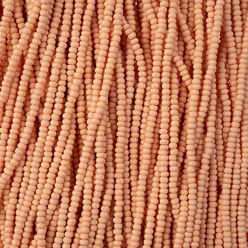 Czech Seed Beads 11/0 PermaLux Dyed Chalk Apricot Matt Strung image