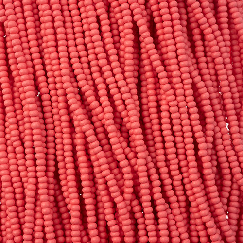Czech Seed Beads 11/0 PermaLux Dyed Chalk Red Matt Strung image