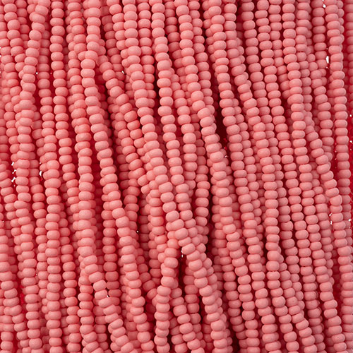 Czech Seed Beads 11/0 PermaLux Dyed Chalk Pink Matt Strung image