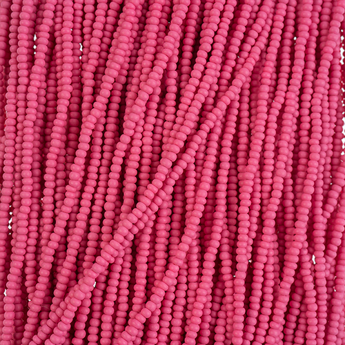 Czech Seed Beads 11/0 PermaLux Dyed Chalk Fuchsia Matt Strung image